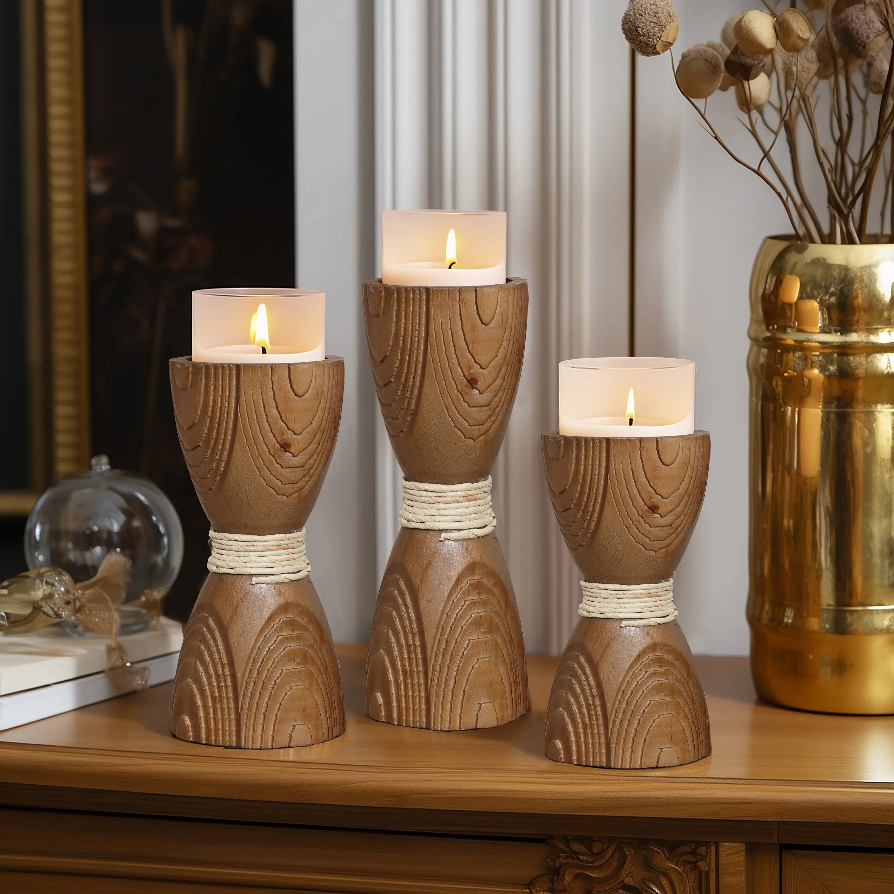 Wood Candle Holder - Image 2