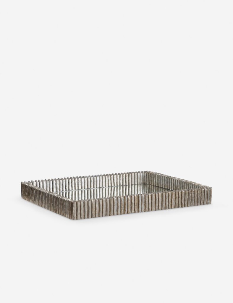Silver Organic Decorative Display Tray
