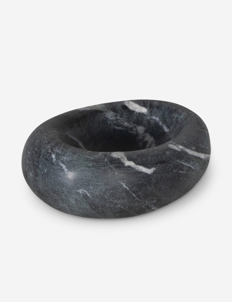 Black Organic Brass Decorative Accent Bowl