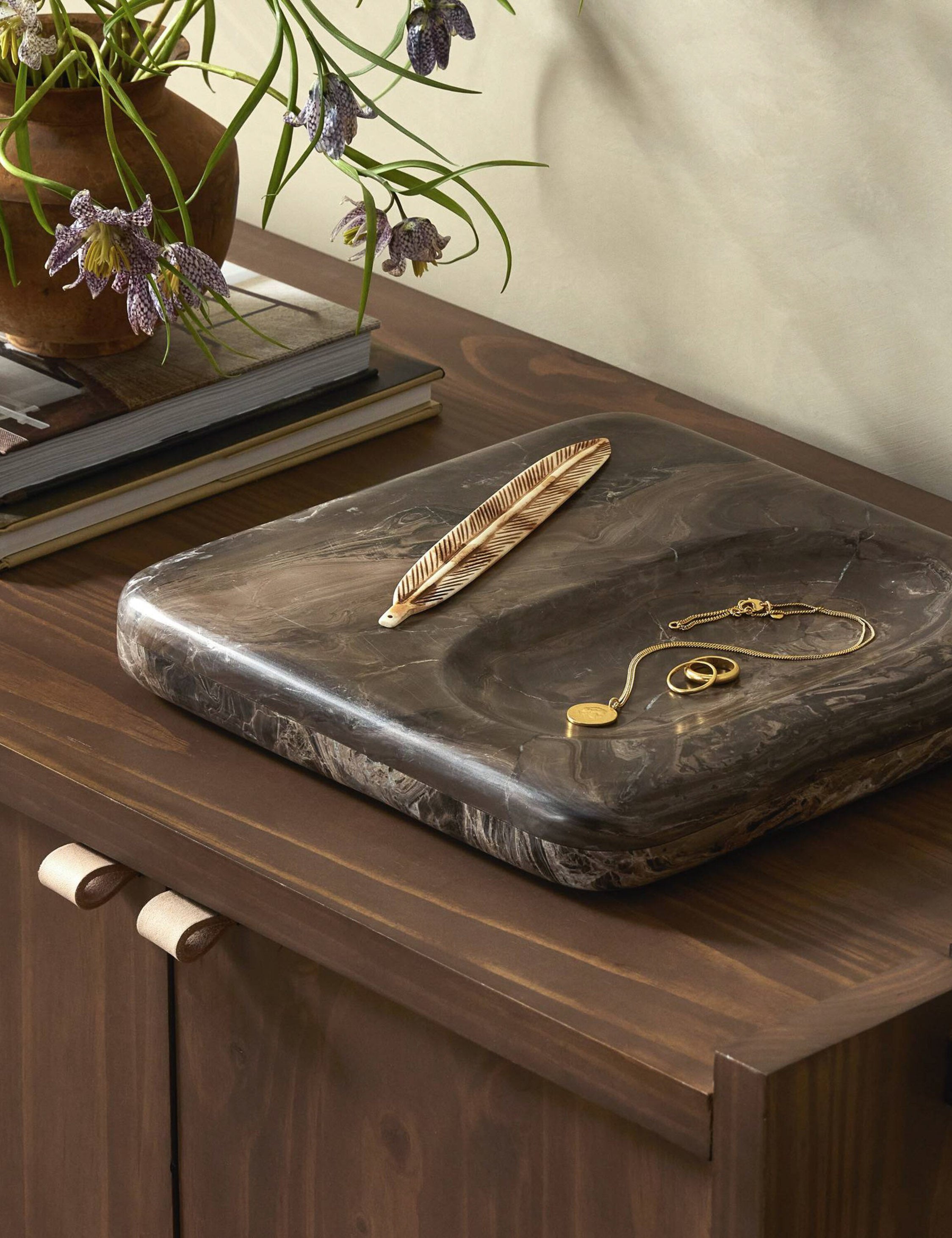 Brown Stone Decorative Display Tray