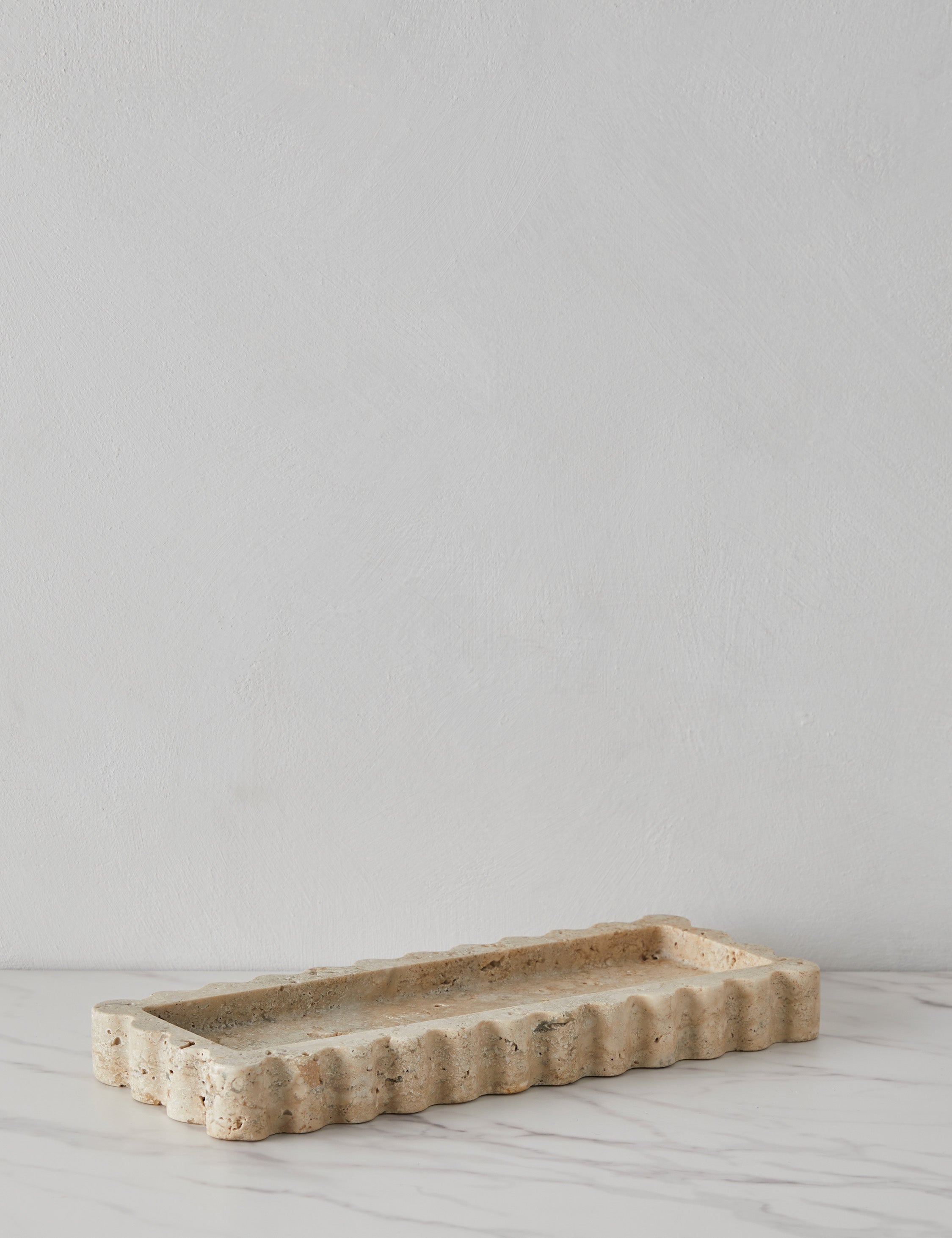 Scalloped Stone Decorative Display Tray - Image 7
