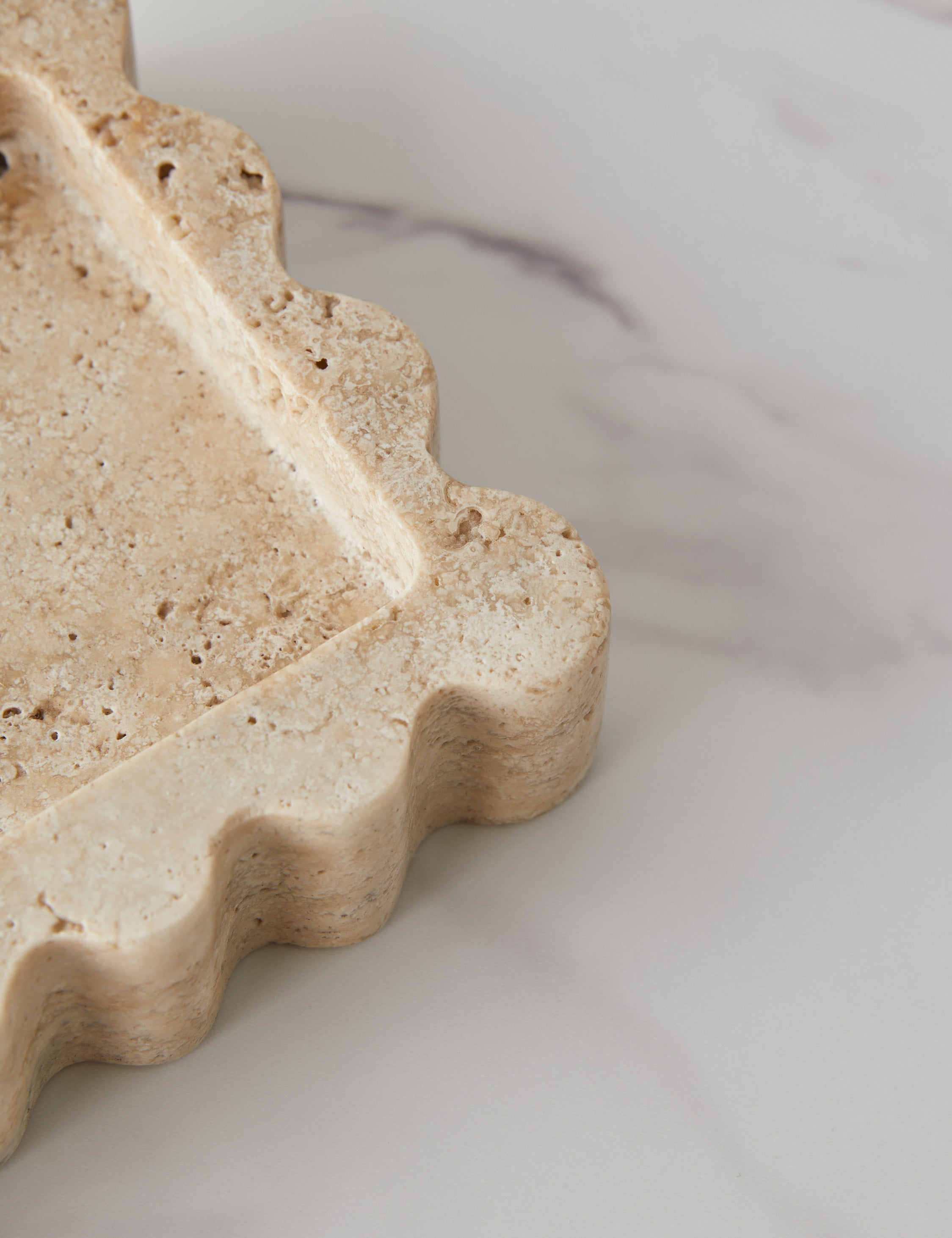 Scalloped Stone Decorative Display Tray - Image 8