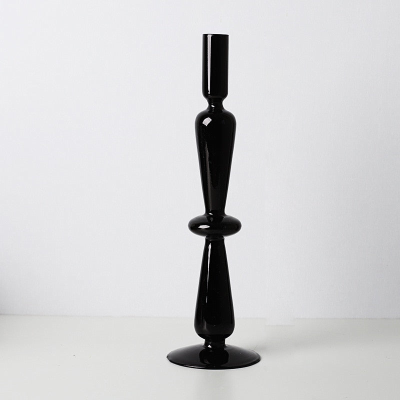 Black Glass Candle Holder - Image 4