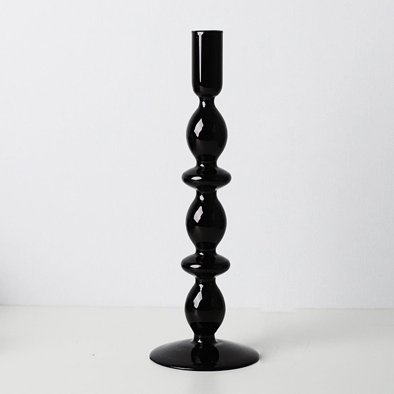 Black Glass Candle Holder - Image 5