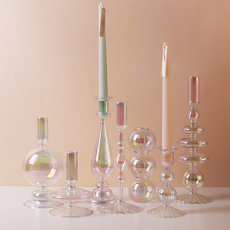 Clear Glass Candle Holder - Image 3