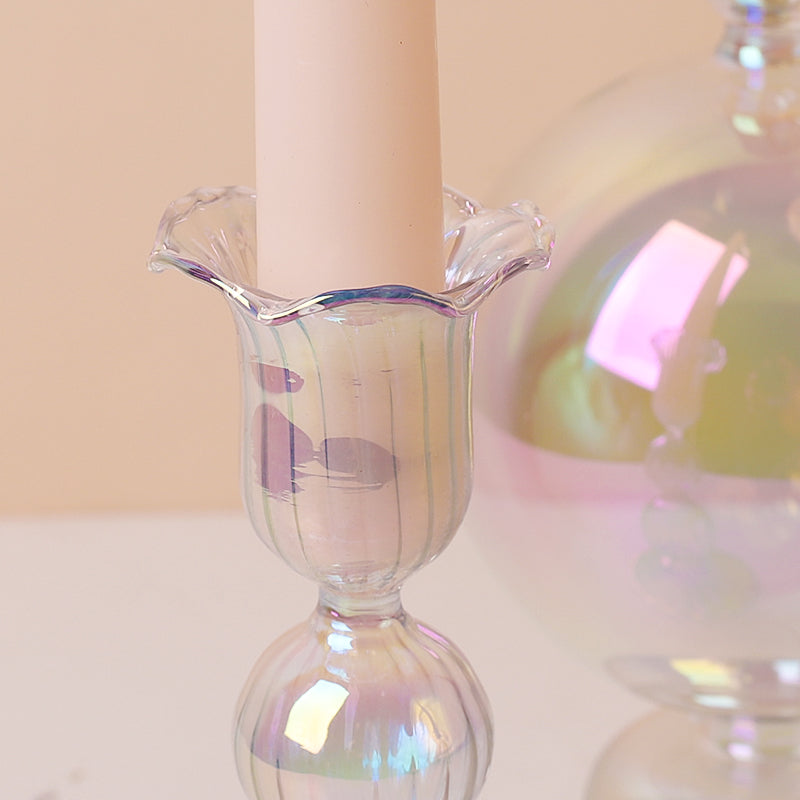 Clear Glass Candle Holder - Image 4