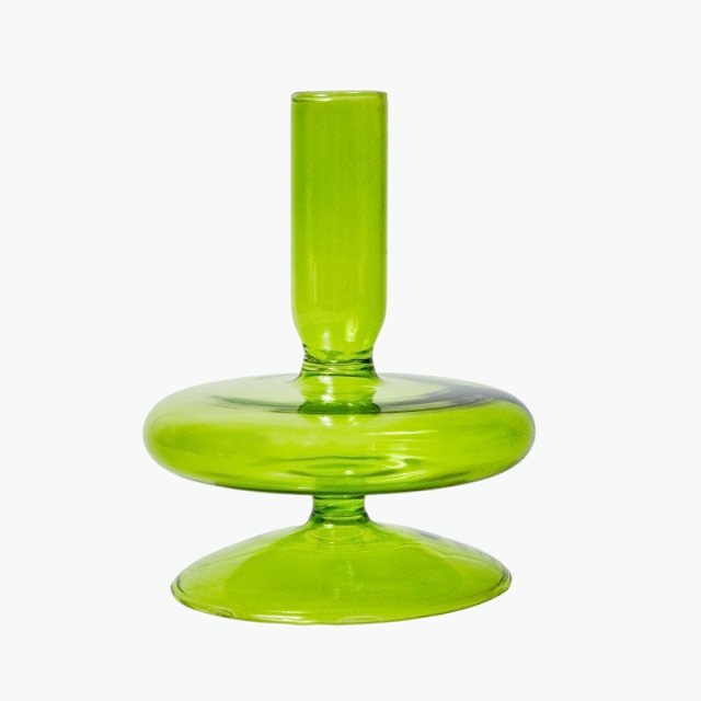 Green Glass Candle Holder - Image 5
