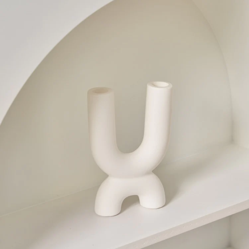 White Ceramic Candle Holder - Image 3
