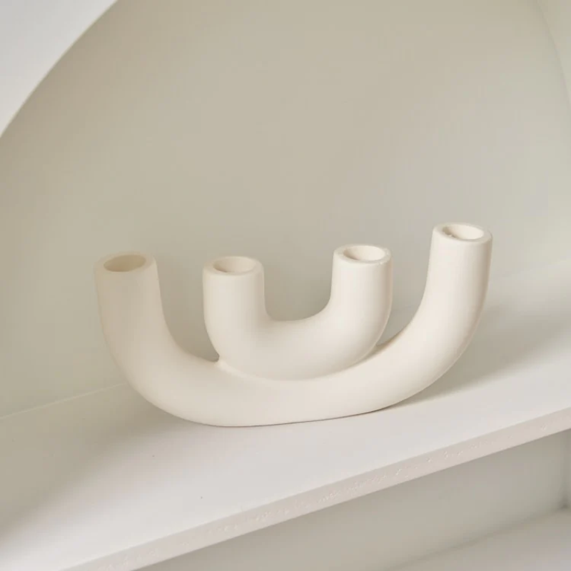 White Ceramic Candle Holder - Image 5