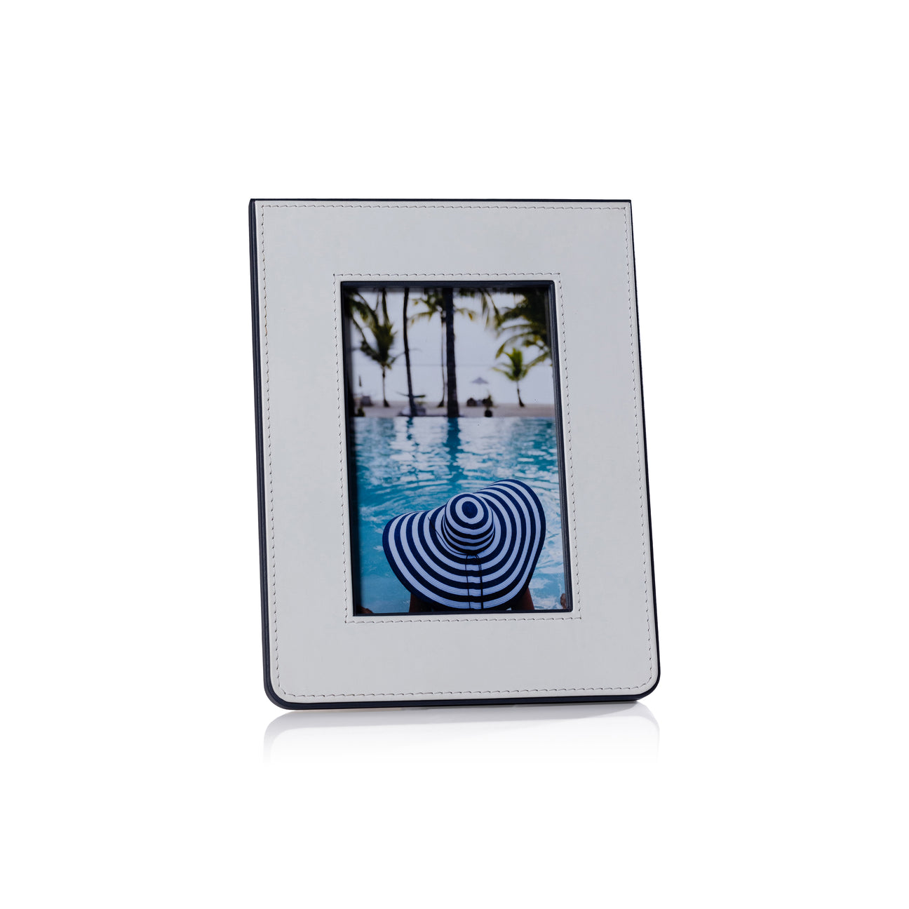 White Leather Decorative Photo Frame - Image 2