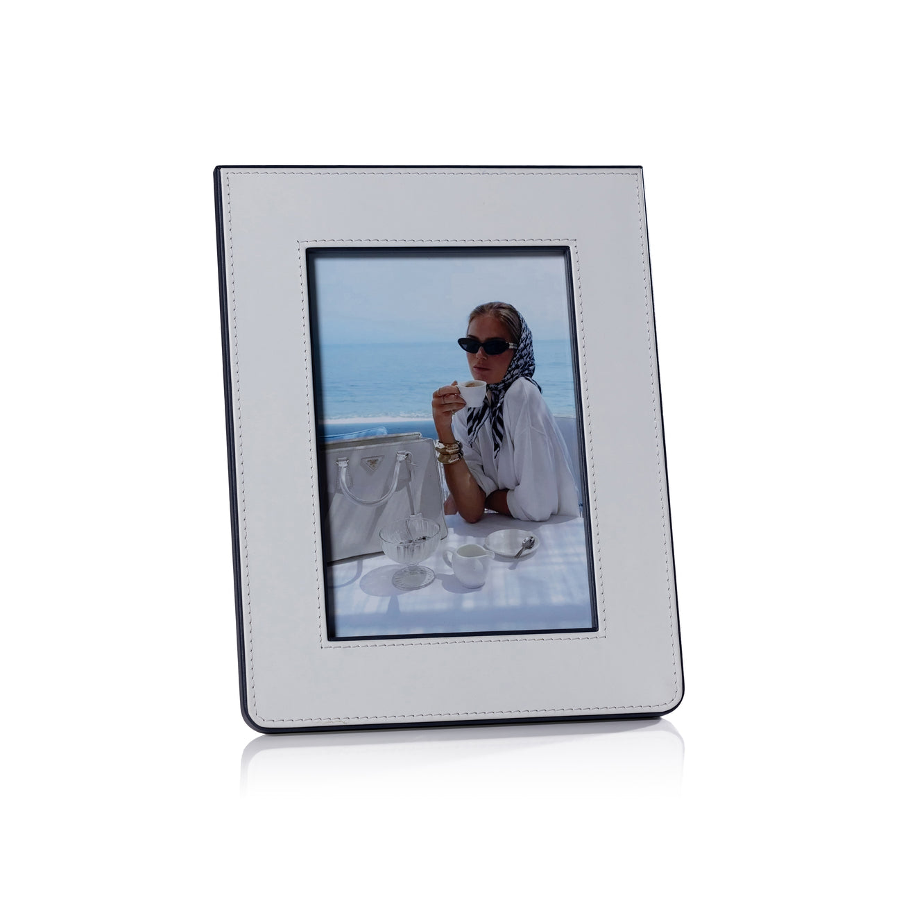 White Leather Decorative Photo Frame - Image 3
