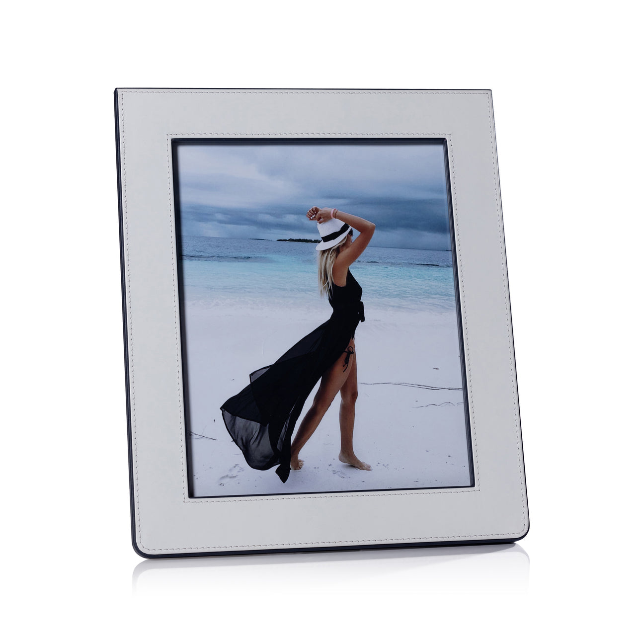 White Leather Decorative Photo Frame - Image 4