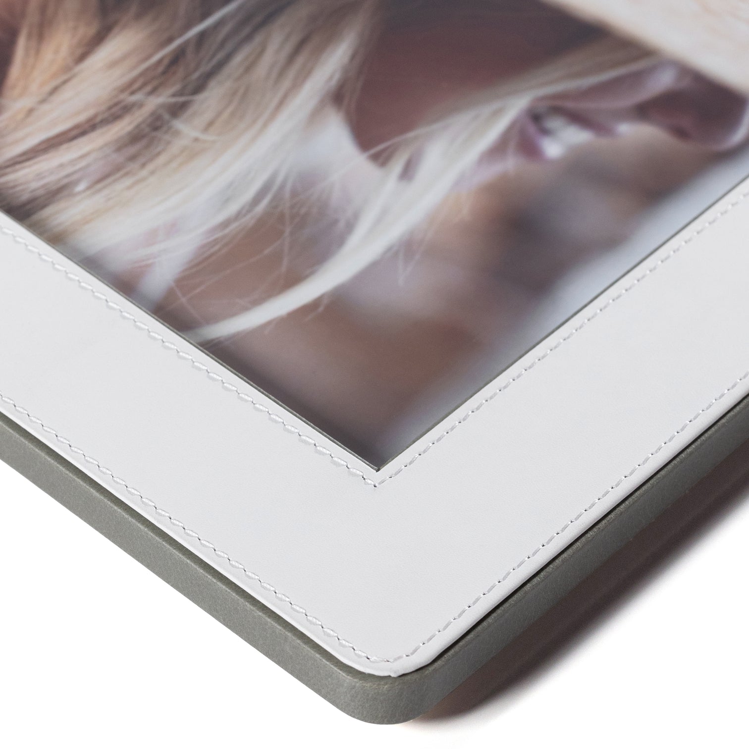 White Leather Decorative Photo Frame - Image 5