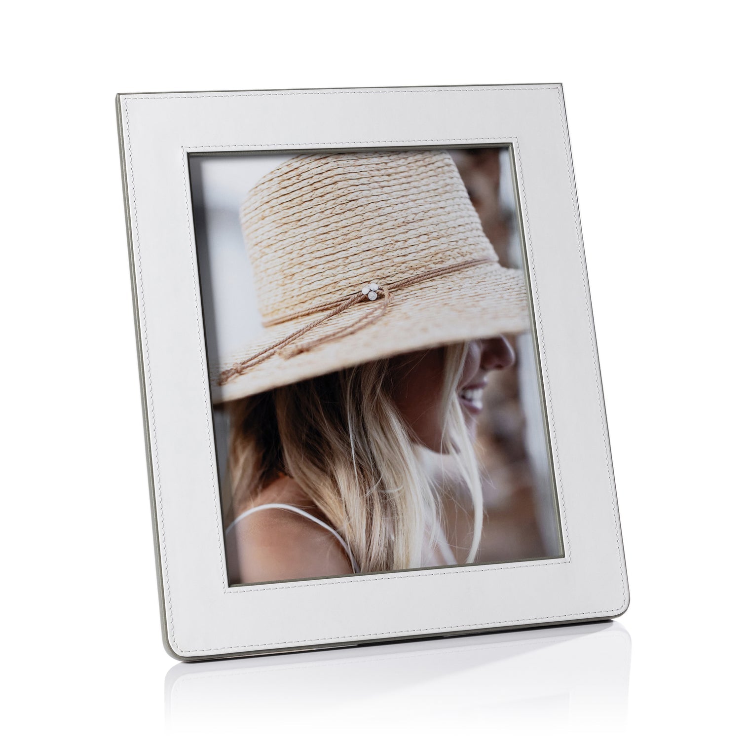 White Leather Decorative Photo Frame - Image 4