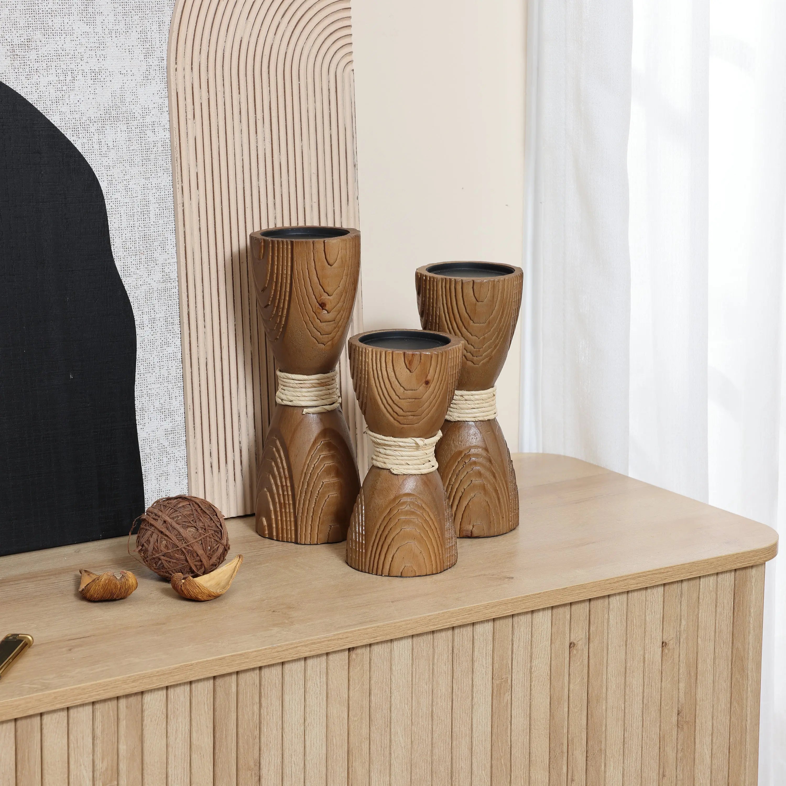 Wood Candle Holder - Image 3
