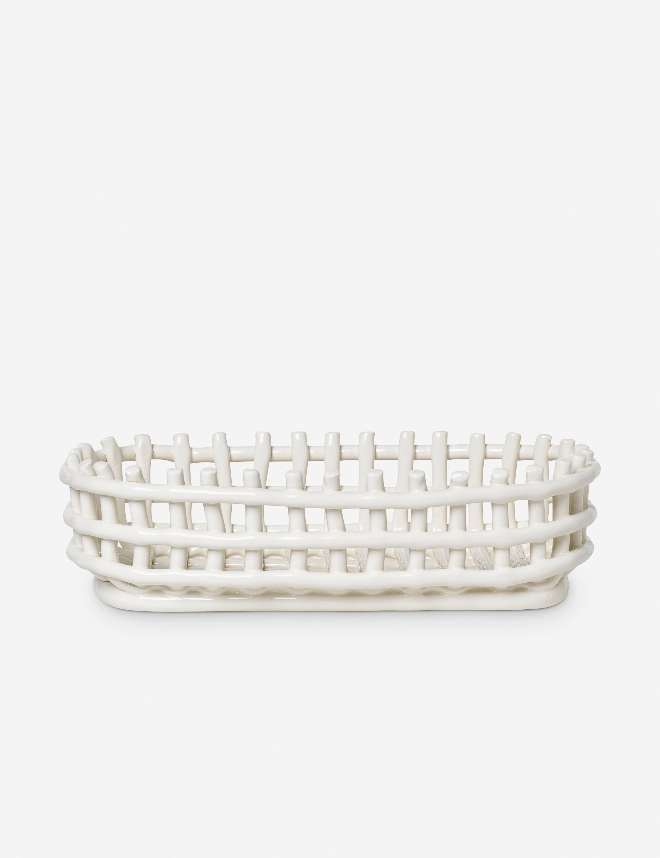 White Ceramic Decorative Accent Bowl - Image 7